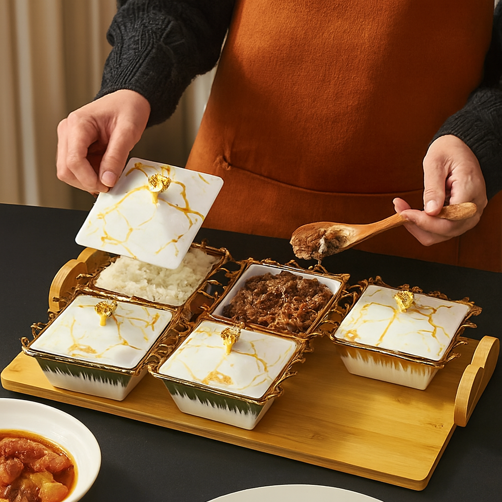 SET 6 POTS EN PORCELAINE