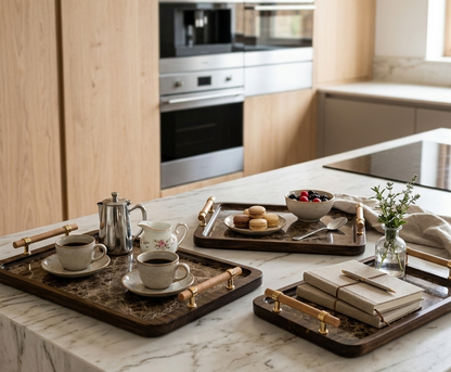 Set de 3 Plateaux Marbre | La Touche Douce & Naturelle
