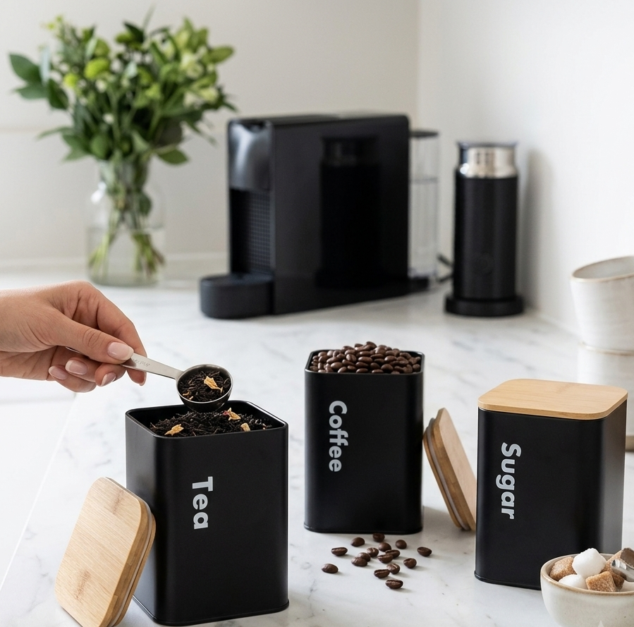 Ensemble de cuisine avec 3 bocaux | Conservation Optimale