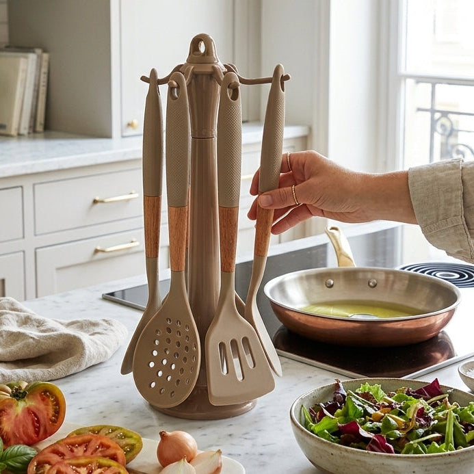 Set de 6 Ustensiles de Cuisine en Bambou