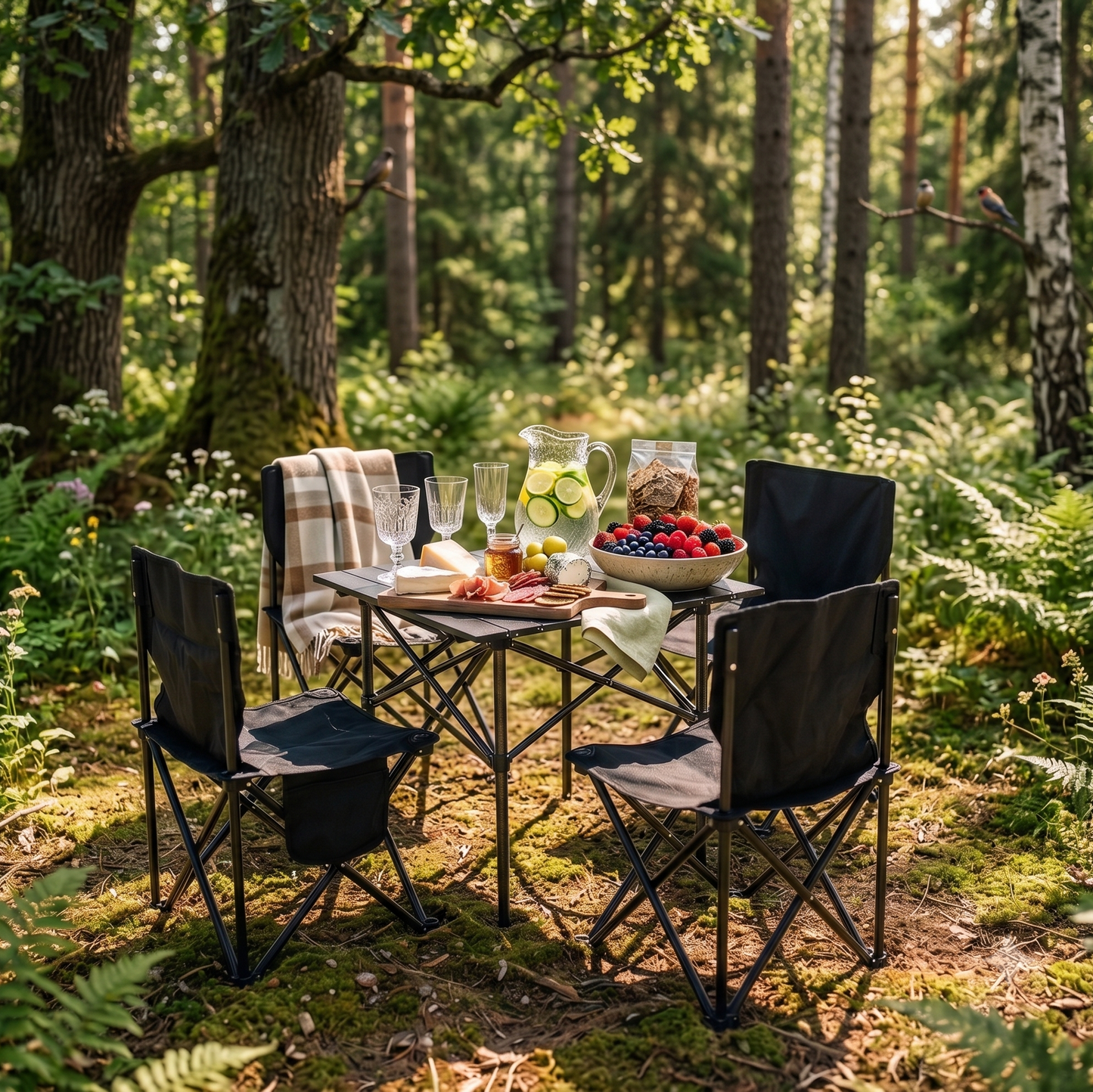 Pack Table + 4 Chaises Pliantes Tout-Terrain