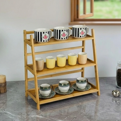 Étagère Multifonctions en Bambou Naturel I Design Épuré & Naturel