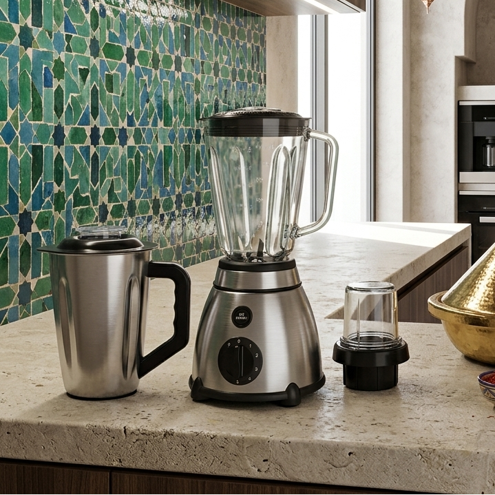 Mixeur Blender 3-en-1 I Bol en Verre 1.5L