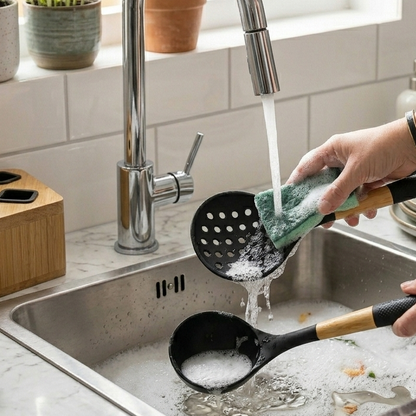 Set de 5 Ustensiles de Cuisine en Bambou Noir