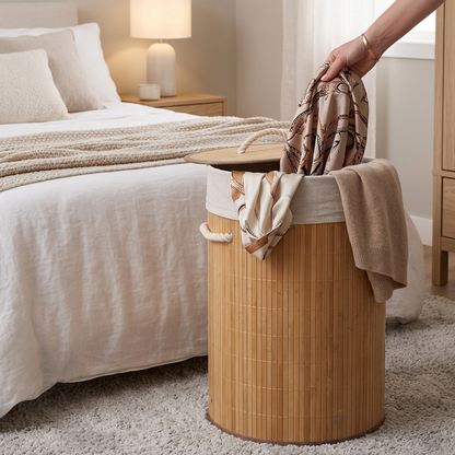 Panier à Linge En Osier I Poignées De Transport Faciles