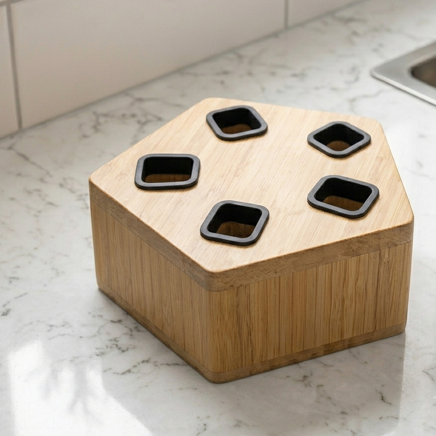 Set de 5 Ustensiles de Cuisine en Bambou Noir