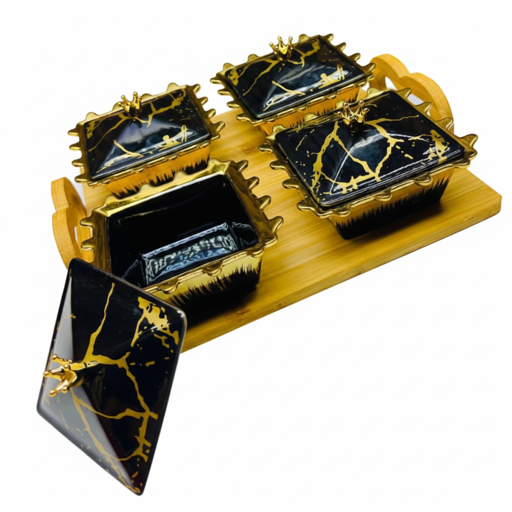 SET 6 POTS EN PORCELAINE