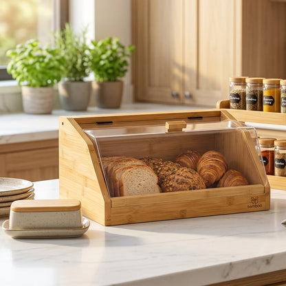 Boîte à Pain en Bambou Naturel | Design & Organisation Cuisine