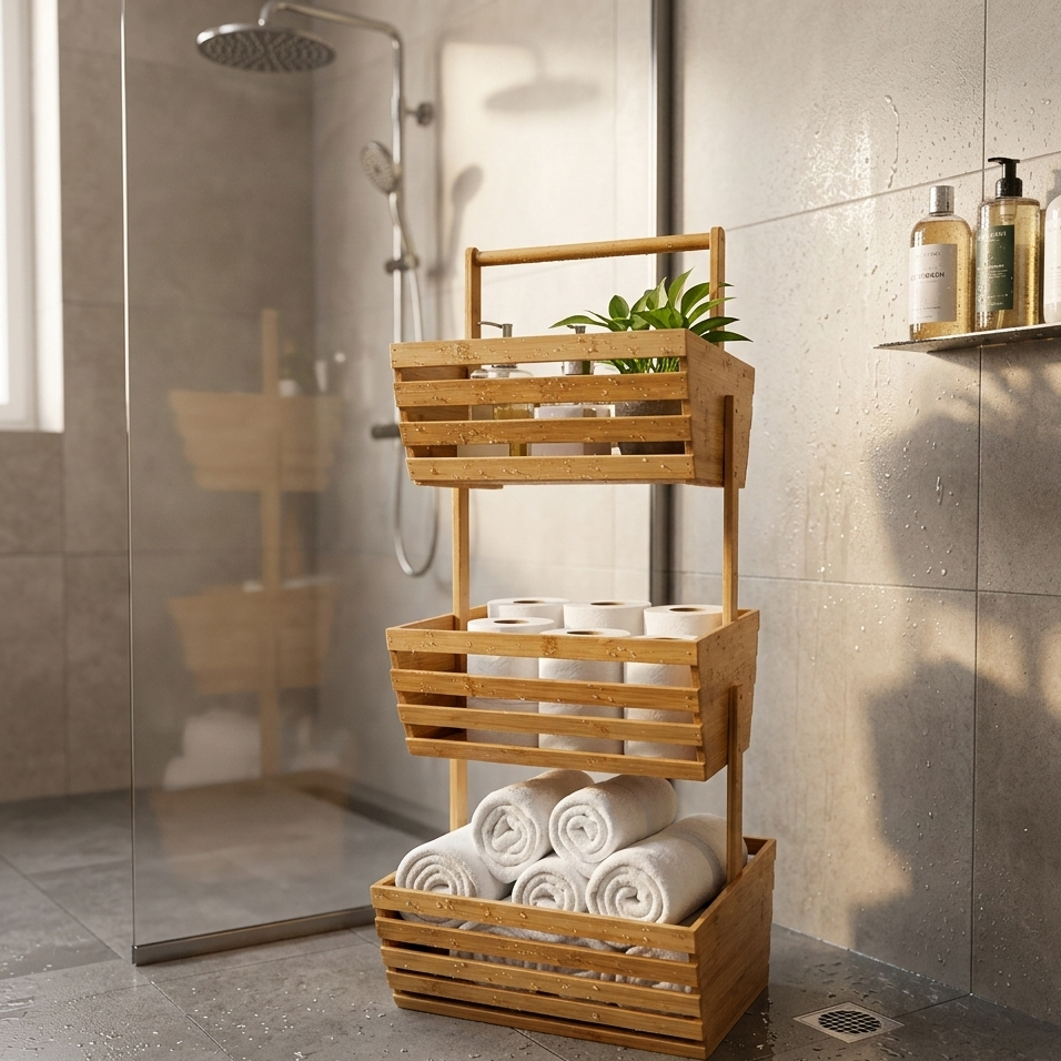 RANGEMENT 3 NIVEAUX EN BAMBOU