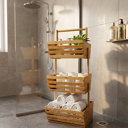 RANGEMENT 3 NIVEAUX EN BAMBOU