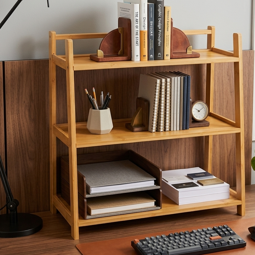Étagère Multifonctions en Bambou Naturel I Design Épuré & Naturel