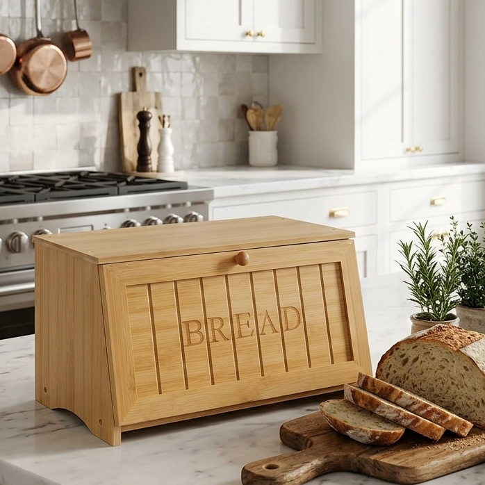 Coffret à pain en Bambou Naturel