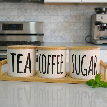 Trio de Pots en Porcelaine avec Support