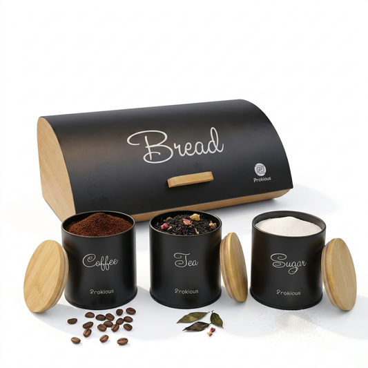 Set Boîte à Pain & 3 Bocaux Gourmet