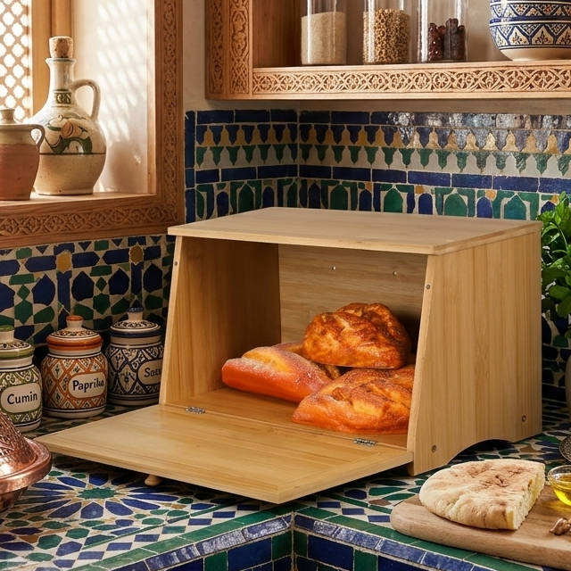 Coffret à pain en Bambou Naturel
