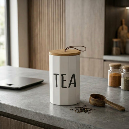 Coffret de 3 pots en porcelaine avec support I Rangement & Déco