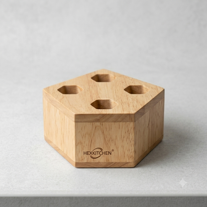 Set de 5 Ustensiles de Cuisine en Bambou Blanc