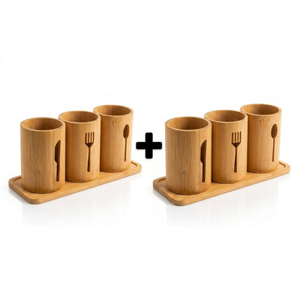 Pack de 2 Portes-Ustensiles en Bambou I Chic & Ordonné