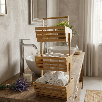 RANGEMENT 3 NIVEAUX EN BAMBOU