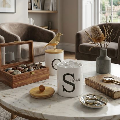 Trio de Pots en Porcelaine avec Support