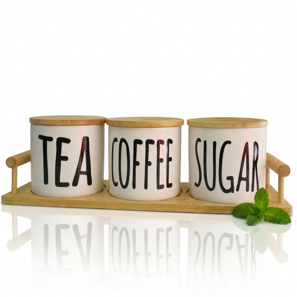 Trio de Pots en Porcelaine avec Support