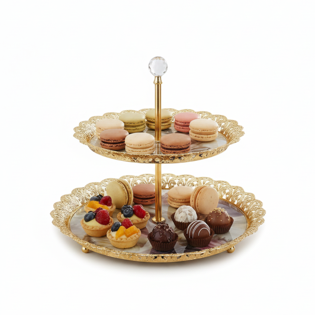 PORTE-GÂTEAU EFFET MARBRE