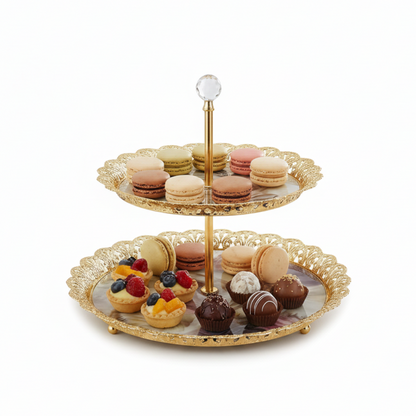 PORTE-GÂTEAU EFFET MARBRE