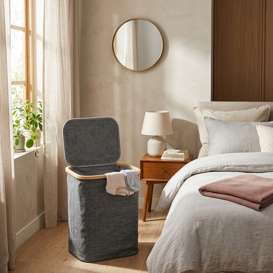 Panier à Linge En Tissu I Poignées De Transport Faciles
