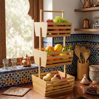 RANGEMENT 3 NIVEAUX EN BAMBOU