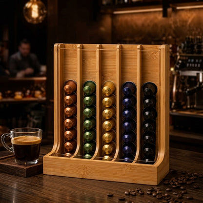 Tiroir En Bois Porte-Dosettes de Café I Capacité 8 Capsules