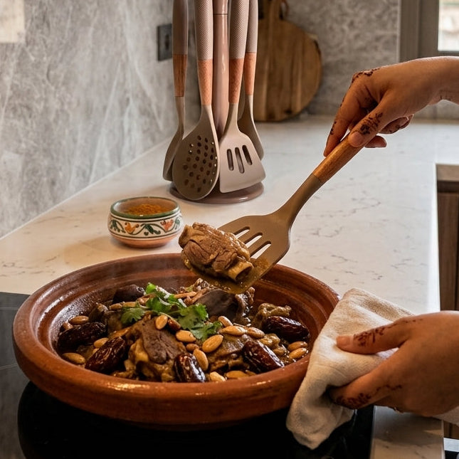 Set de 6 Ustensiles de Cuisine en Bambou