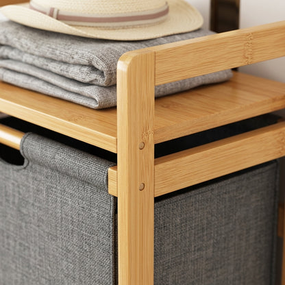 Meuble de Rangement 4 Niveaux en Bambou I Style Scandinave