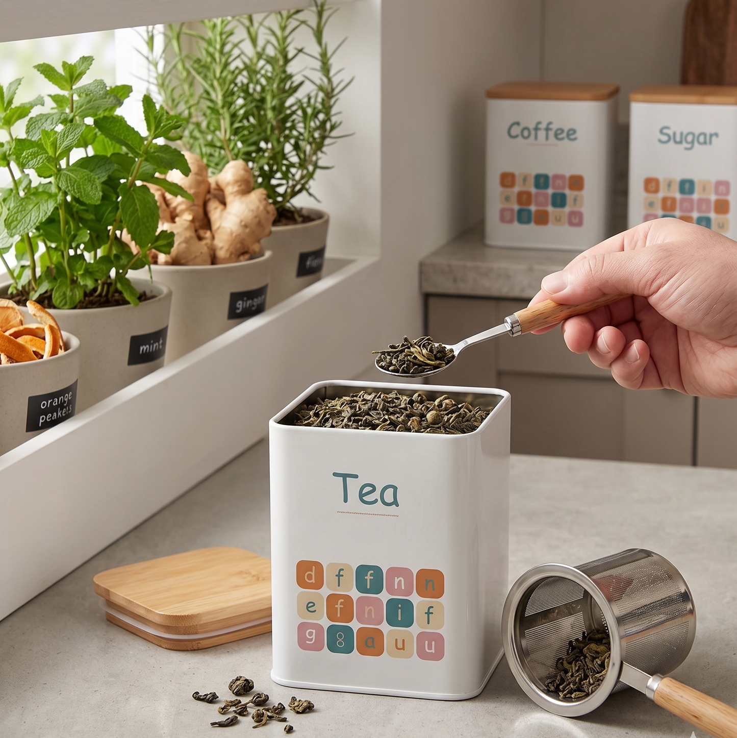 Set de Rangement Cuisine Premium 5 Pièces & Couvercles Bois