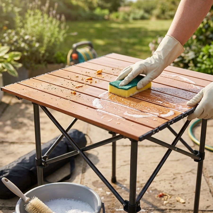 Table de Camping Pliante en Bois I Solide Et Facile à Transporter