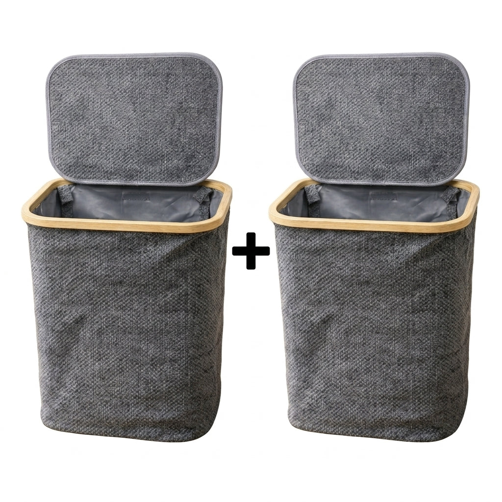 Pack de 2 Paniers à Linge En Tissu I Poignées De Transport Faciles