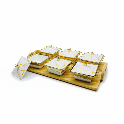 SET 6 POTS EN PORCELAINE