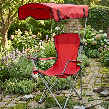 Chaise de Camping Pliante / Auvent Anti-UV Intégré