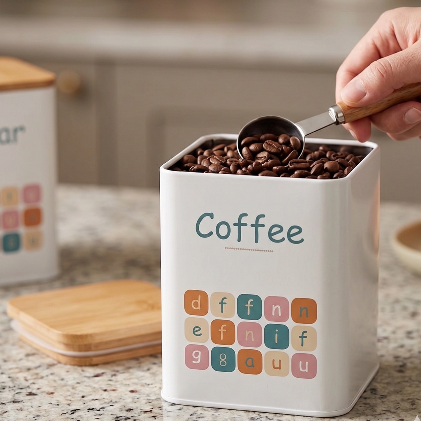 Set de Rangement Cuisine Premium 5 Pièces & Couvercles Bois