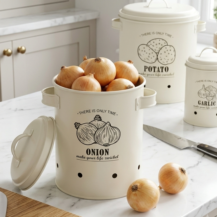 Lot de 3 Boîtes De Rangement I Légumes - Ail - Onion