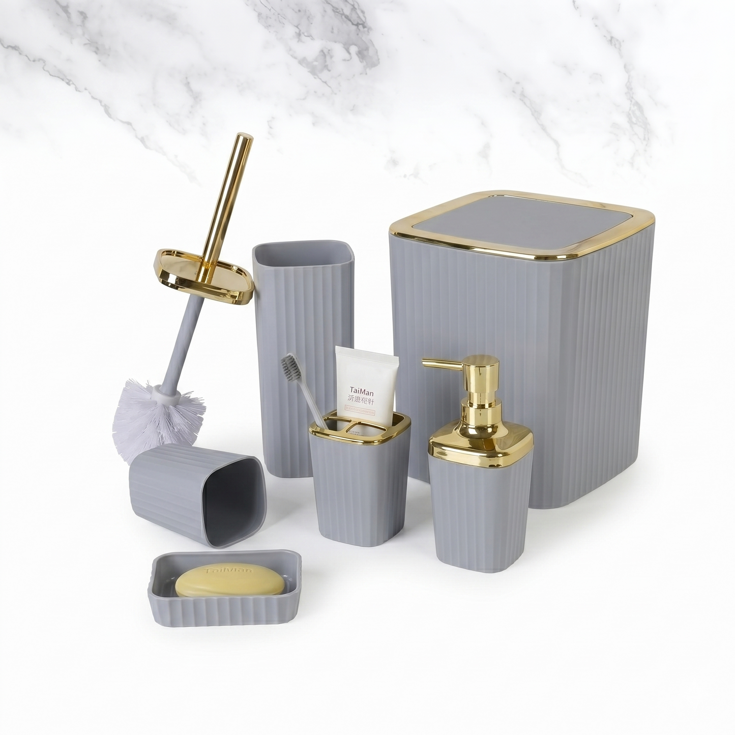 Ensemble De Salle De Bain 6 Pièces En Plastique