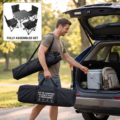Pack Table + 4 Chaises Pliantes Tout-Terrain