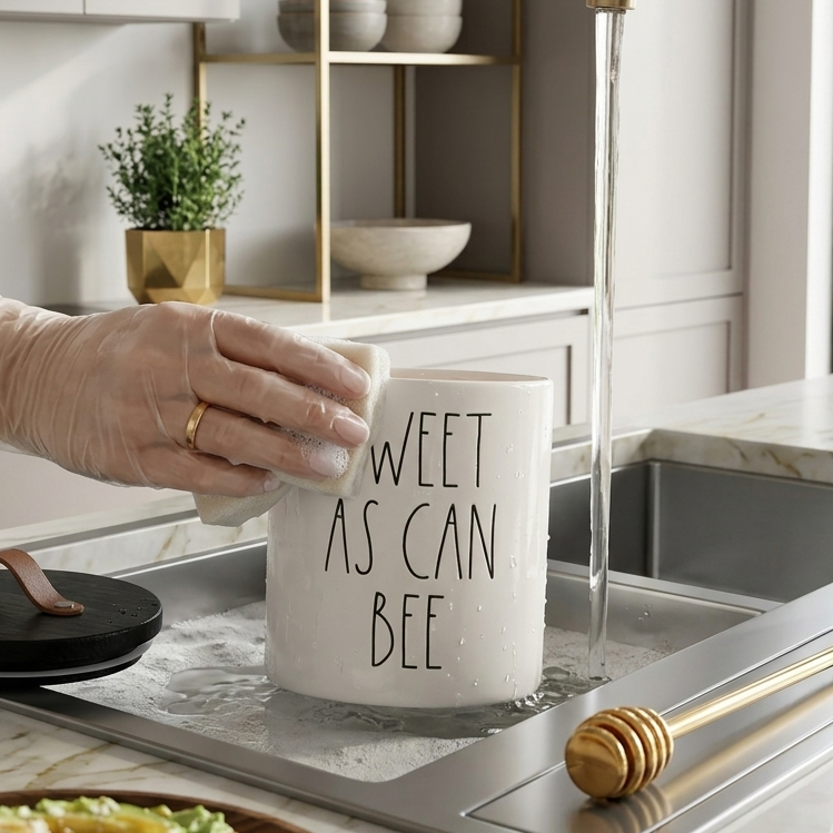 Ensemble de 3 Pots en Porcelain avec Support