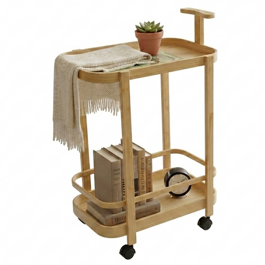 Table d'Appoint Mobile en Bambou Carré
