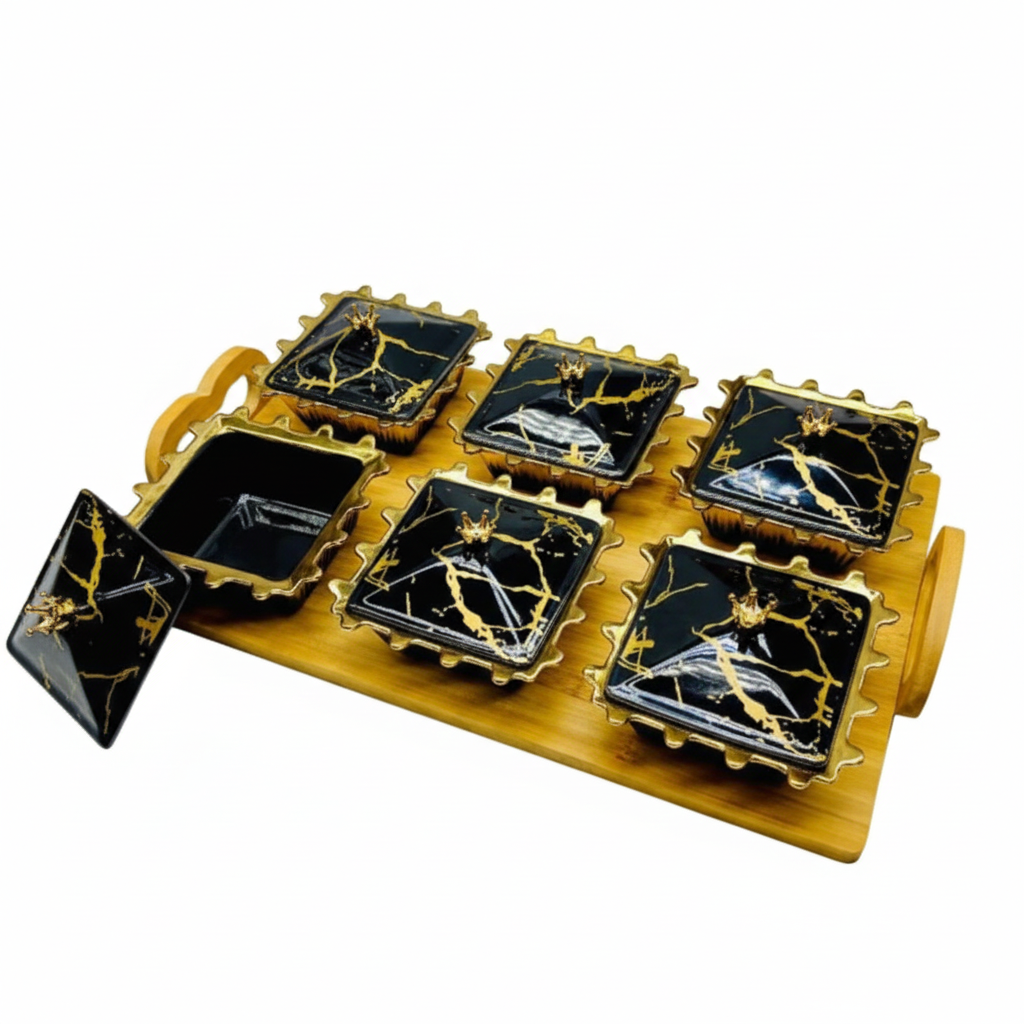 SET 6 POTS EN PORCELAINE