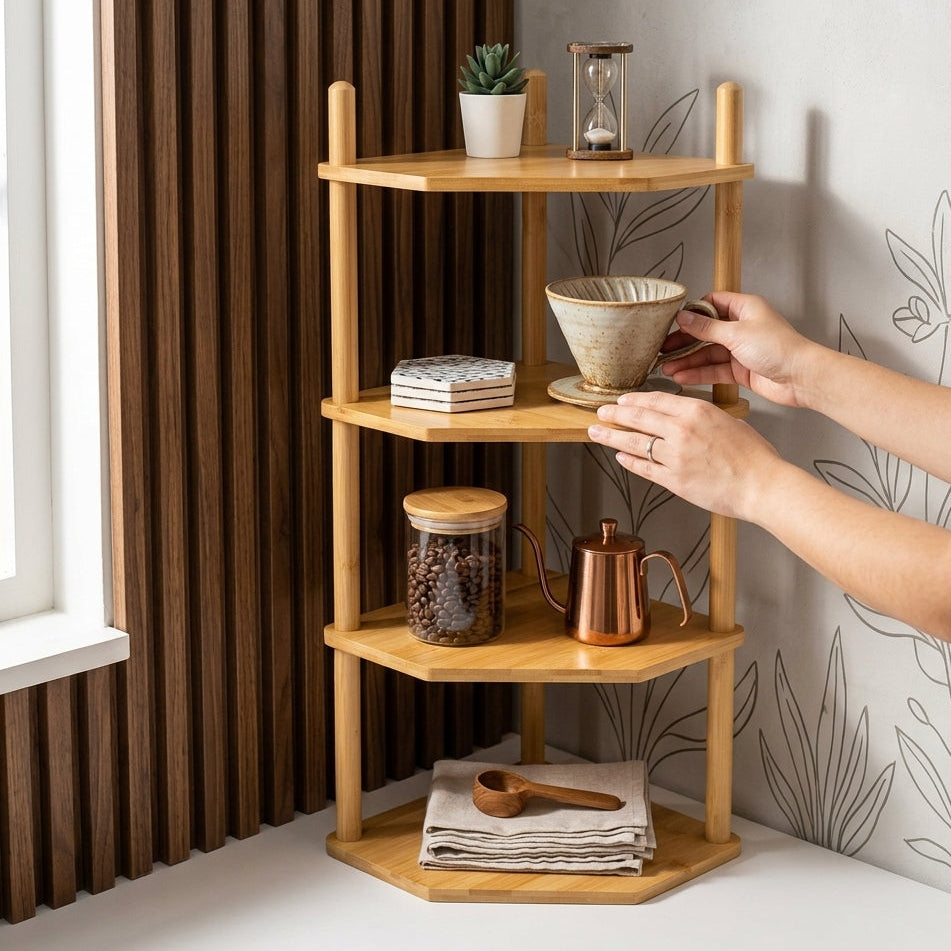 Étagère Polyvalente en Bambou I Multi-Usages
