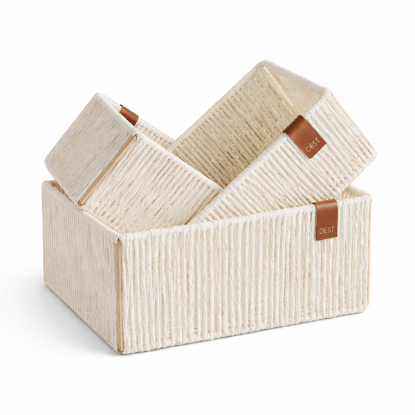Lot de 3 Paniers de Rangement Tressés & Organisation Harmonieuse