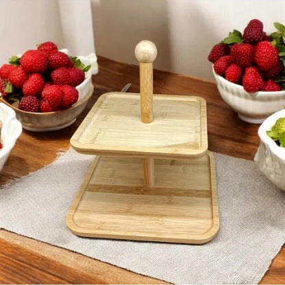 PRÉSENTOIR À GÂTEAU EN BAMBOU