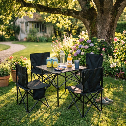 Pack Table + 4 Chaises Pliantes Tout-Terrain