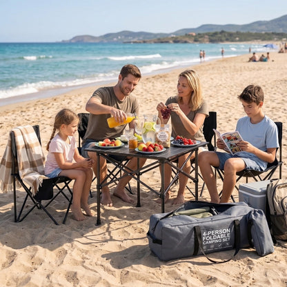 Pack Table + 4 Chaises Pliantes Tout-Terrain