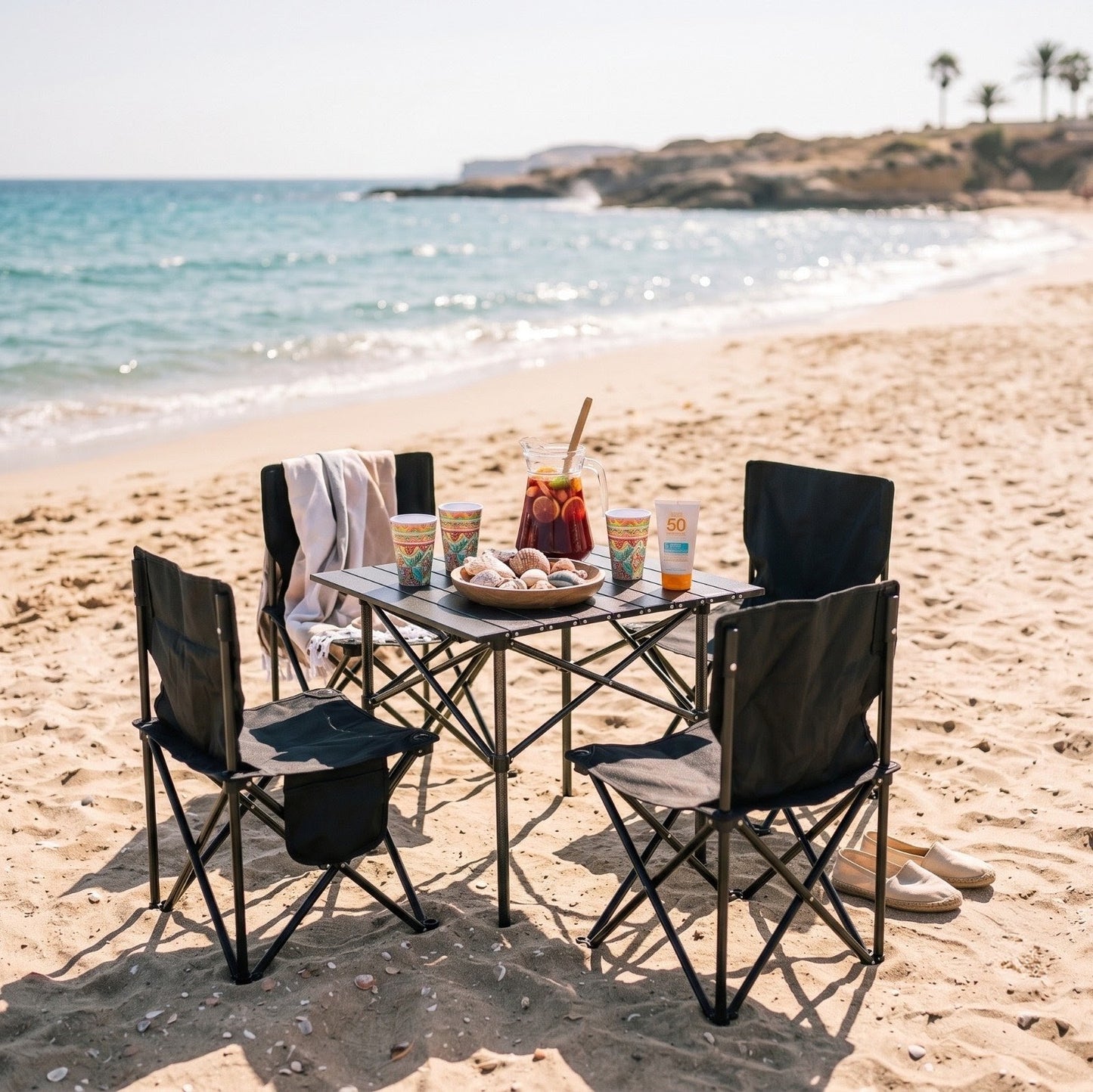 Pack Table + 4 Chaises Pliantes Tout-Terrain